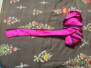 plain pink saree /lahengas lace