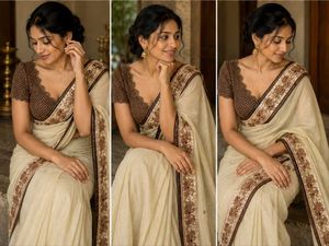 Elegant Cream Saree with Embroidered Border