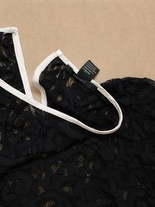 Forever 21 Black Floral Lace Sheer Top