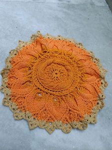 Intricate Design Crochet Thread Cover/ Thalposh