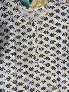 Elegant White Printed Anarkali Kurta