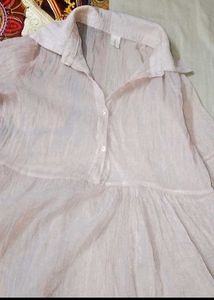 Light Pink Crinkle Tunic Top