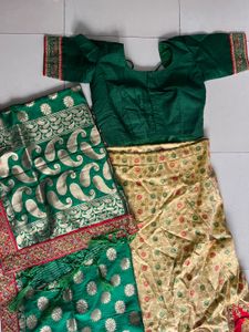 Elegant Red &amp; Gold Lehenga Choli Set
