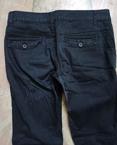 Black Semi Formal Cotton Lycra Blend Pants
