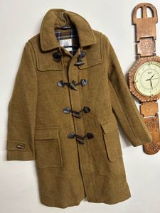 Classic Brown Duffle Coat with Toggle Closure