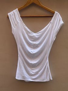 White Ruched Wrap Top