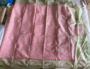 Elegant Green material with Pink Embroidery