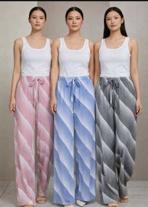 combo of 3 Stylish Pleated Wide-Leg Pants