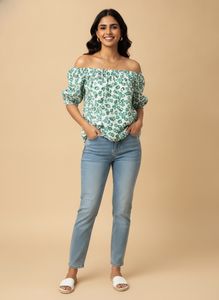 Chic Off-Shoulder Floral Print Top