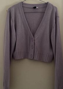 Cropped Lavender Cardigan