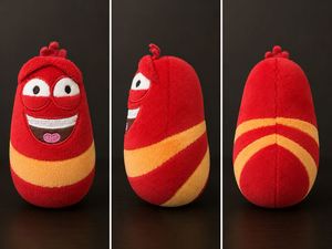 Larva Red Yellow Bug Plush Keychain Cute Funny