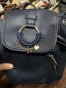 imported Stylish Navy Backpack with Charms