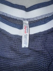 Navy Blue Mesh Top with a Black tube inner