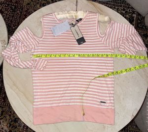 Striped Cold Shoulder Top