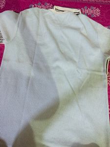 Prada Striped Blue T-Shirt with Logo