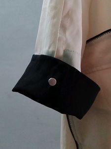 Sheer Chiffon Top with Black Trim