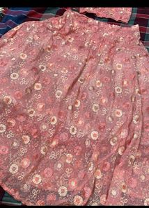 designer pink Embroidered Lehenga Choli set