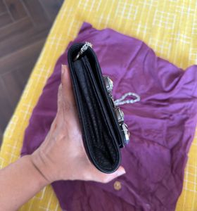 Embellished Black Clutch Bag