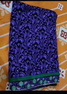 Purple Black Saree