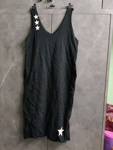 Black Star Print Tank Dress