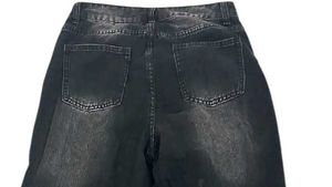 Washed Black Wide Leg Jeans