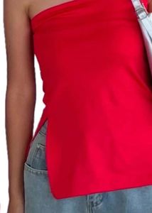 Red Strapless Tube Top