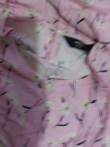 Pink Floral Smocked Waist Dress