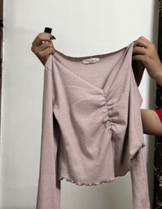 Cute Ruched Long Sleeve Top