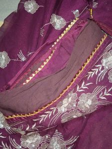 Elegant Purple Embroidered saree