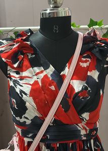 Floral Print V-Neck Mini Dress