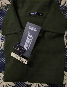Premium Rare Fabric Olive Green Button-Down Shirt