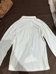 White Turtleneck Long Sleeve Top