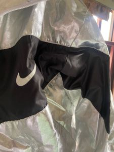 Nike Silver Cropped Windbreaker Jacket