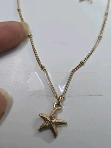 Sale _Gold Starfish Necklace and Earring Set