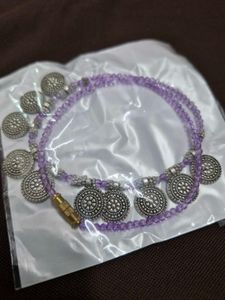 Boho Beaded Necklace with Coin Charms