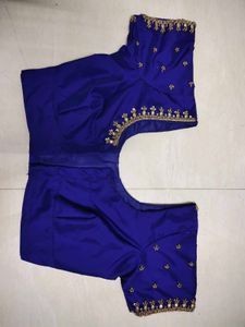 offer💙Royal Blue Aari Maggam Blouse