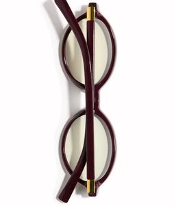 oval Eyeglasses burgundy blue light