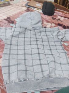 Boys grey Plaid Hoodie