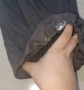 adjustable grey parachute pants