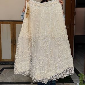 Elegant White Embroidered Lehenga Choli