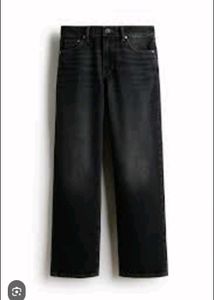 Branded Dark Wash Wide Leg Jean