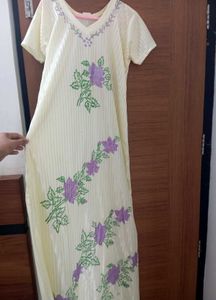 Hand-Painted Floral Kurta