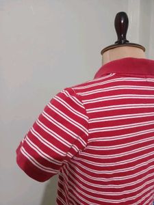 Classic Red &amp; White Striped Polo Shirt