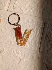 Resin V Latter Keychain