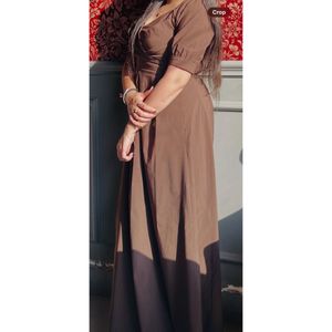 Elegant Brown Maxi Dress