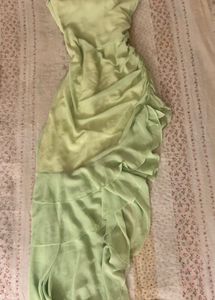 Lime Green Ruffle Strapless Dress