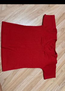 V-Neck Ribbed Knit Top