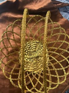 Two Diwali Gift - Basket Decorative Gold Wire