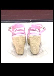 Pink Platform Wedge Sandals