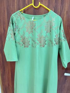Green &amp; Gold Maxi Dress